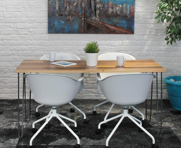 Desks - Reclaimed Wood Rebar Writing Desk