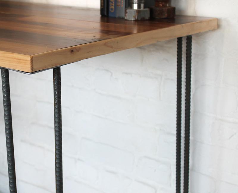 Desks - Reclaimed Wood Rebar Writing Desk