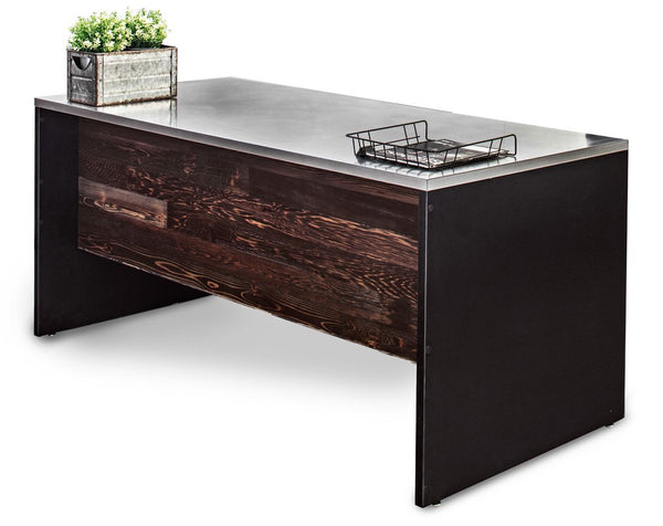 Desks - Stainless Steel Desk With Reclaimed Wood Modesty
