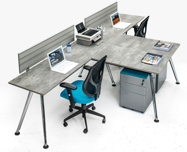 DESKS/TABLES - Chroma Double Workstation With Return