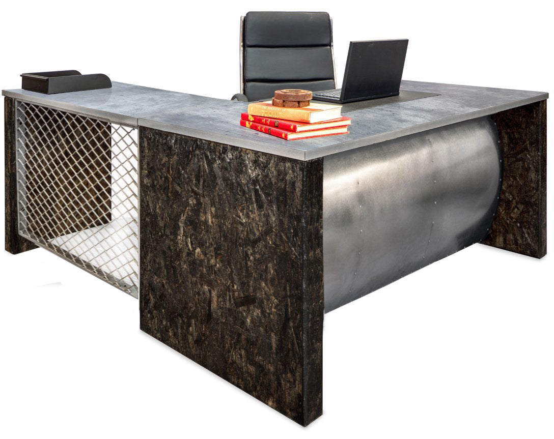 Urban Junior L-Shape Industrial Barrel Front Desk