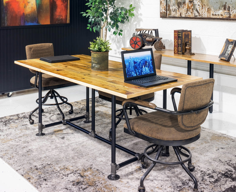 Industrial Style Wooden Desk Computer Desk Home Office Desk Rustic