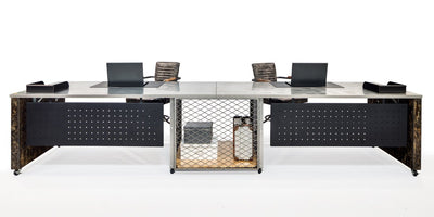 Desks - Industrial 2 Pack Desks With Storage