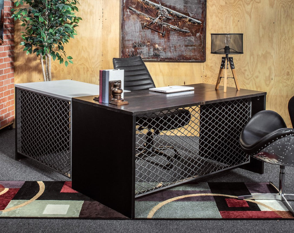 Desks - Sleek Reclaimed Wood L Shape Desk