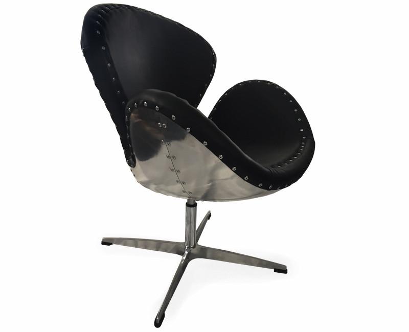 Seating - Black Aviator Riveted Swivel Chair