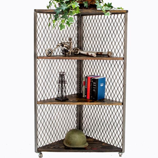 Storage - Industrial Corner Bookcase